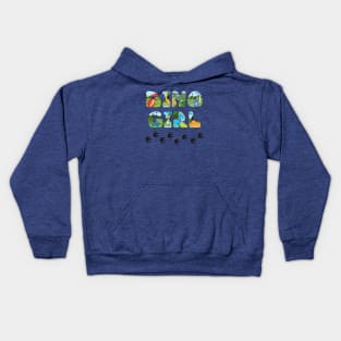 DINO GIRL - cute dinosaur shaped letters Kids Hoodie